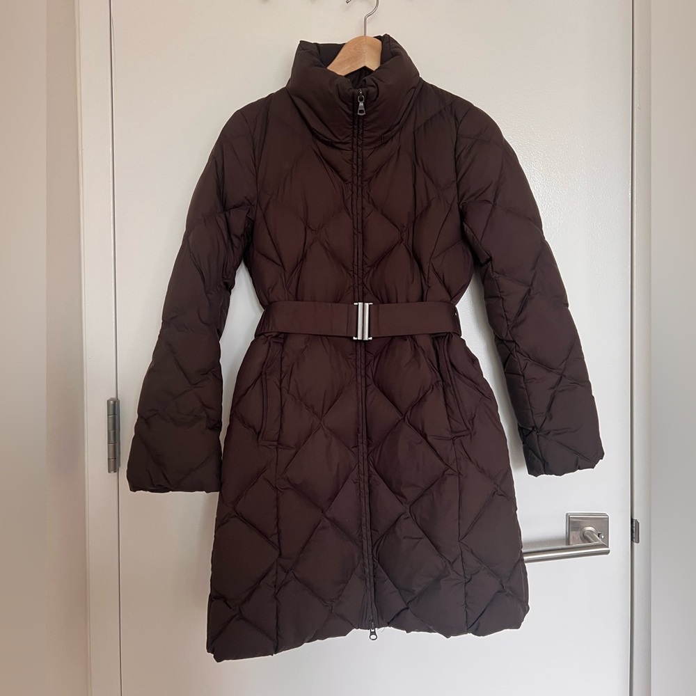 Uniqlo Down Coat in Chocolate Brown